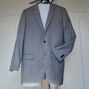 NWOT Indochino Tailored Grey Wool Newbury style Blazer for Men. Size 44Long